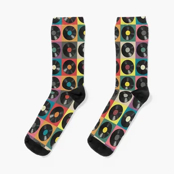 Discjockey Pattern |DJ Музикални винил чорапи за плейъри, мъжки чорапи, памучни забавни чорапи за жени, Мъжки чорапи с принтом